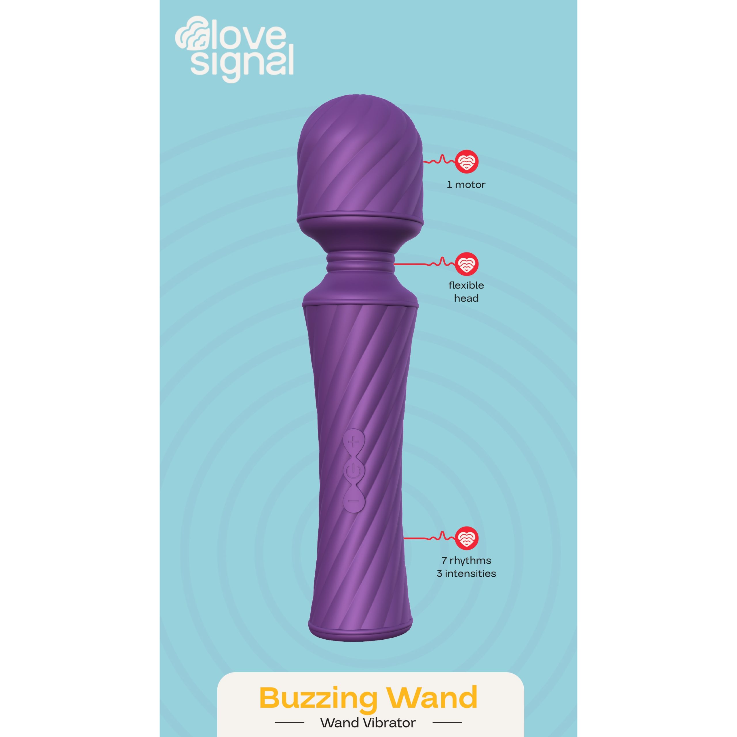Wand masažer ljubičasti - Buzzing Wand Wand masažer ljubičasti - Buzzing Wand - prikaz karakteristika: 1 motor, fleksibilna glava, 3 brzine i 7 uzoraka vibracija.