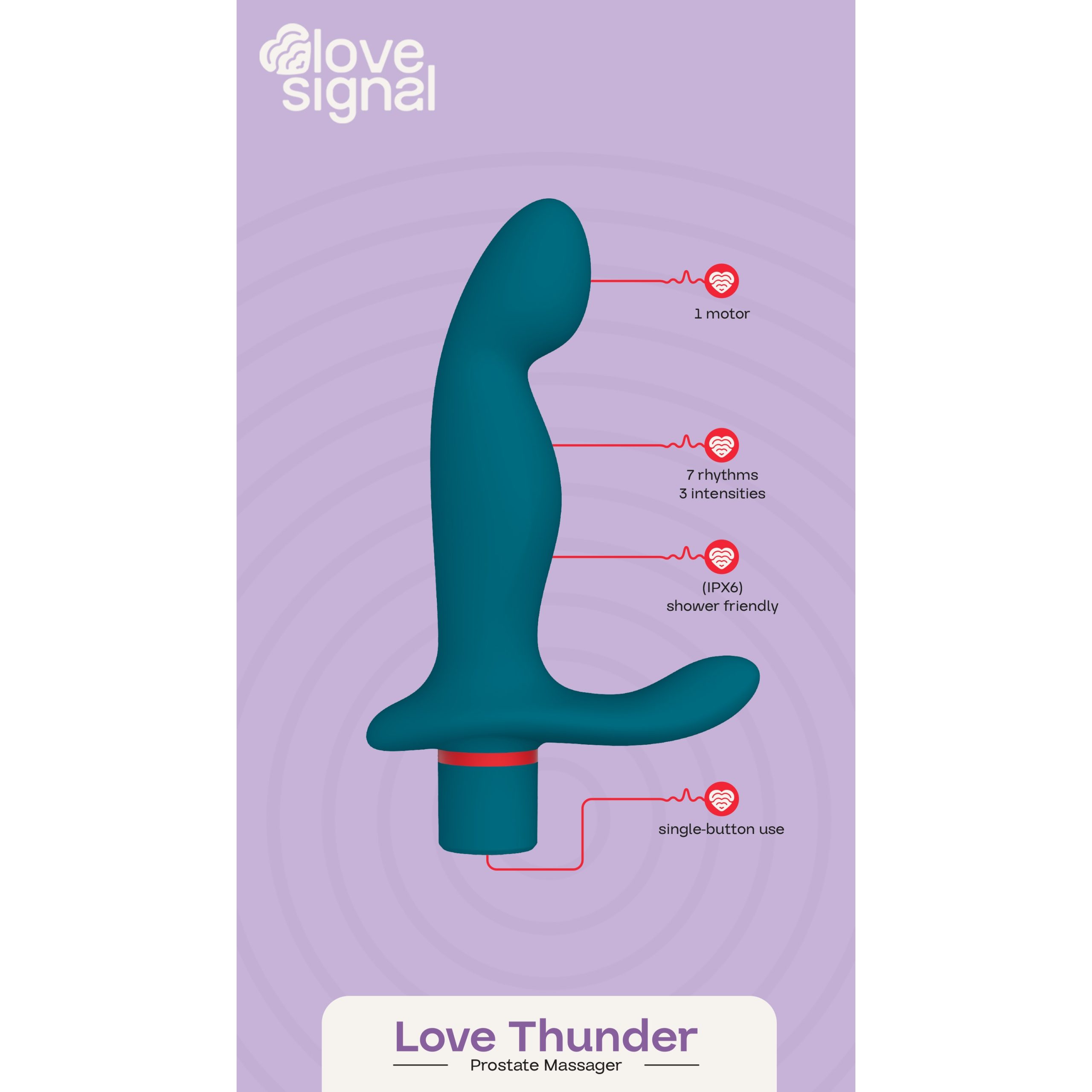 Punjivi masažer prostate tirkizni - Love Thunder Punjivi masažer prostate tirkizni - Love Thunder - karakteristike: 1 motor, upravljanje jednom tipkom, otporan na prskanje vodom, 10 načina vibriranja
