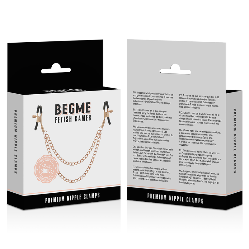 Štipaljke za bradavice - Begme Bronze Clamps - prikaz ambalaže