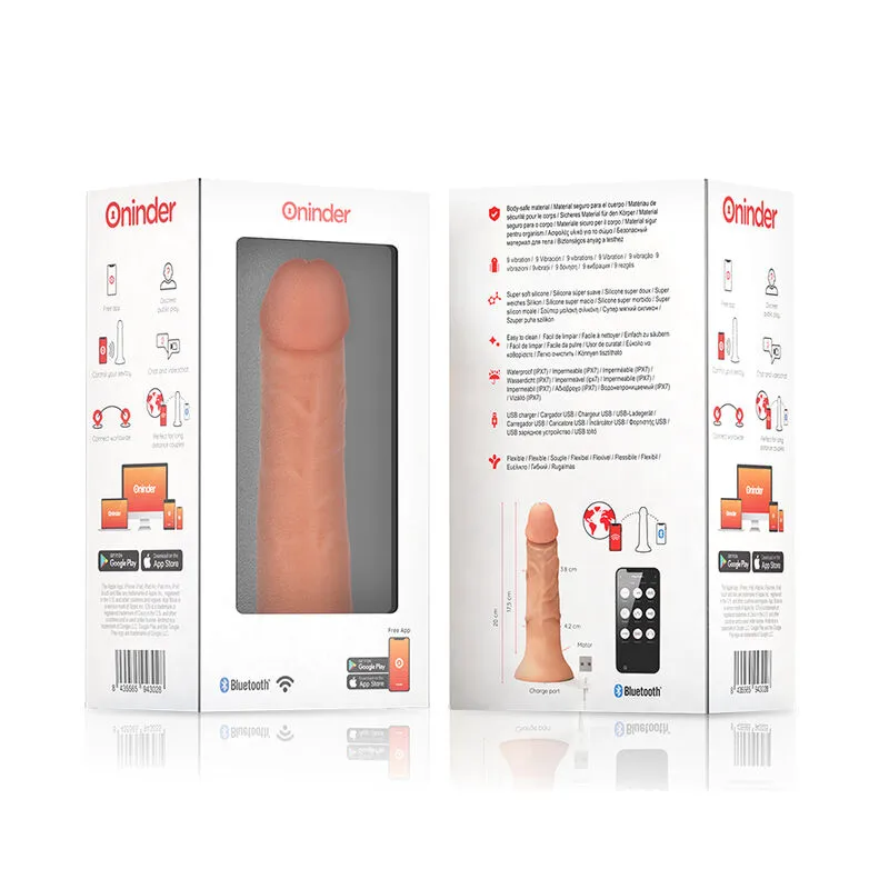 Vibrirajući dildo s aplikacijom 18 cm - Oninder Bogota Vibrirajući dildo s aplikacijom 18 cm - Oninder Bogota - prikaz u ambalaži