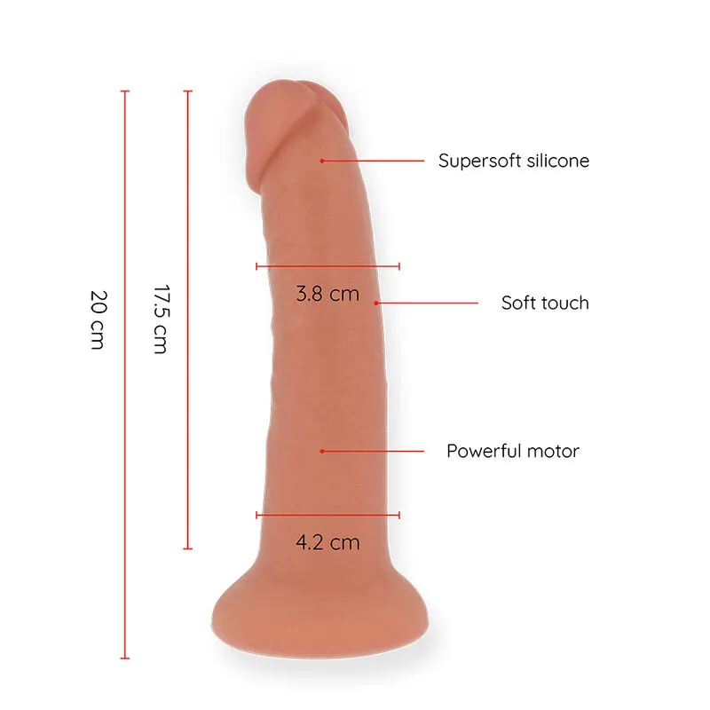 Vibrirajući dildo s aplikacijom 18 cm - Oninder Bogota Vibrirajući dildo s aplikacijom 18 cm - Oninder Bogota - dimenzije: Ukupna dužina: 20 cm Dužina do proširene baze: 17,5 cm Dužina za umetanje: 17,5 cm Promjer: 3,8 cm (dno 4,2 cm)
