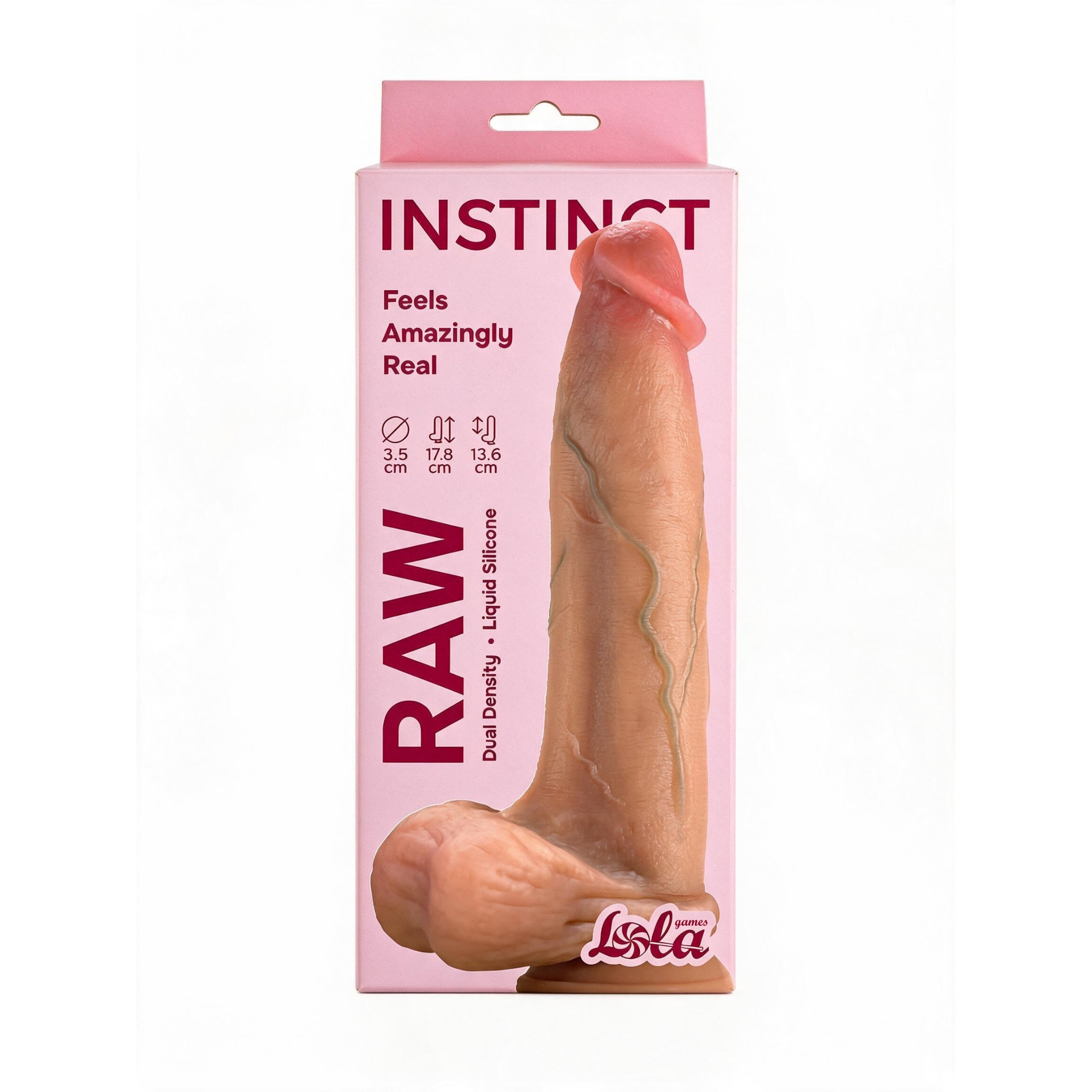 Dildo boje kože 17 cm - Raw Instinct - prikaz ambalaže